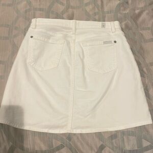 7 for all mankind, white jean skirt